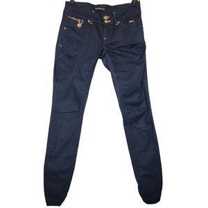 Fracomina Dark Wash Elastic Ruffled Hem Dark Wash Jeans Size 26 / 40